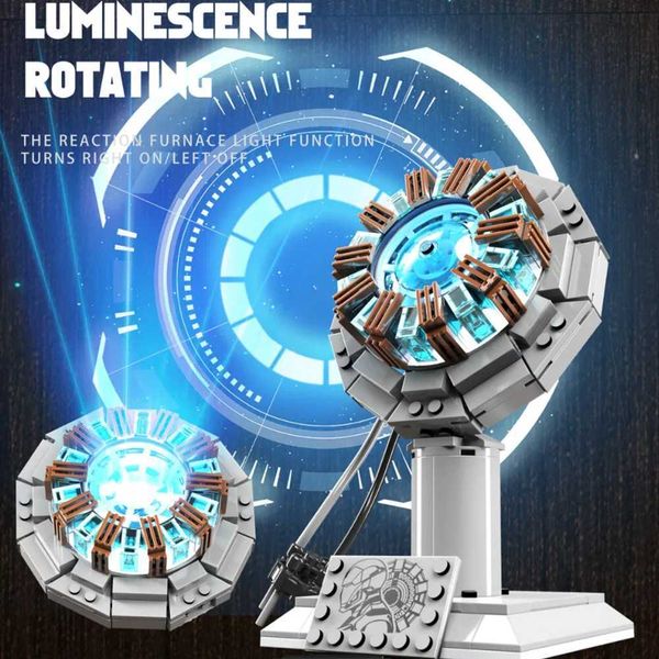 MOC Super Movie Lron Man Nuclear Reactor Bricks Mk1 Arc Reactor Mark Figure Model Building Blocks Toys Children Birthday GiftC250103