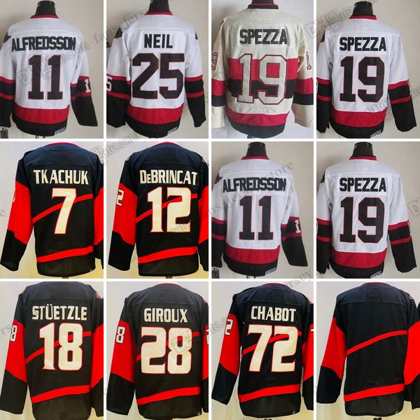 1883-1999 CCM Retro College Hockey Jerseys 11 Daniel Alfredsson 19 Jason Spezza 25 Chris Neil 28 Giroux 72 Chabot 12Debrincat 18 Ctuetzle Vi