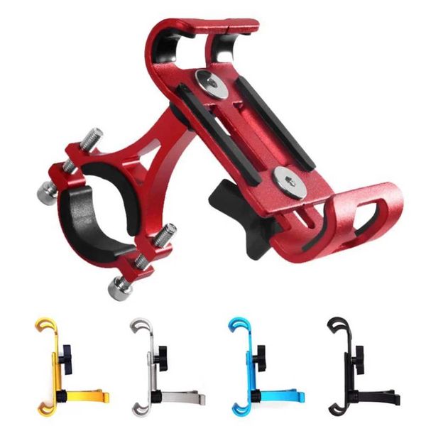 Cell Mounts Holders Metal Motorcycle Bicycle Holder Aluminum Alloy Anti-slip Bracket Gps Clip Rotating Phone Stand For All Smartphones S2460