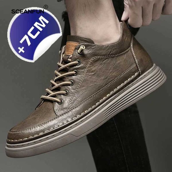 Casual Shoes Men Sneakers Hidden Heels Elevator Shoes For Man 7CM Optional Heighening Shoes White Black Classics Casual Shoes Designer z2411