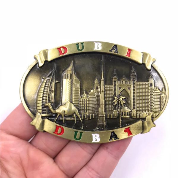 Fridge Magnet Dubai Metal Refrigerator Sticker Sailing Hotel Emirates Alloy Halifa Tower Scenic Magnet Fridge Home Decoration
