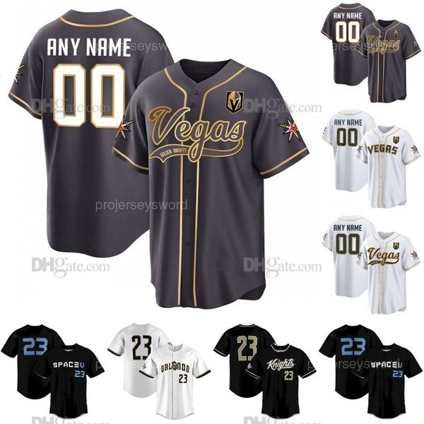 Golden Knights Baseball Jersey Mens-Womens-Youth Polyester Breathable Short Sleeve White-Black-Grey S-XXXL Customized 2024