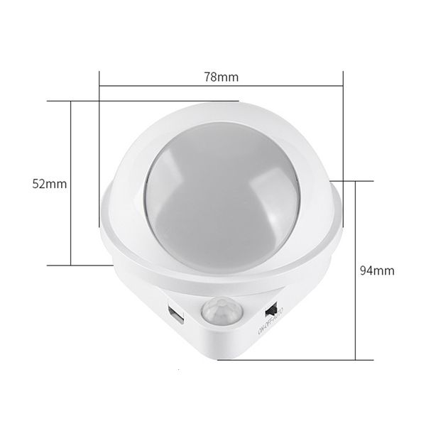 Sensor Lights Lamps Shades Water Drop 360 Degree Rotating Night Light Human Body Infrared Induction Home Universal LED Sconces For Baby Room