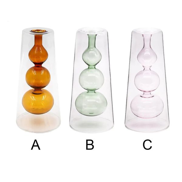 Modern Glass Bud Vase Flower Bottles Flower Vase for Wedding Party Office 250113