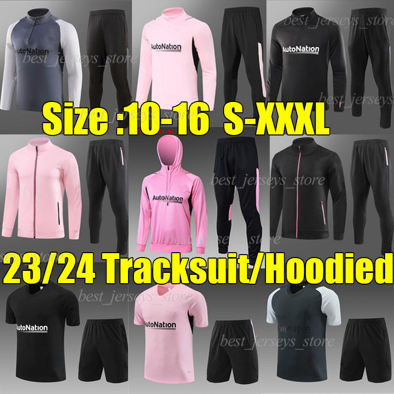 XXXL 2024 MiAmI soccer set tracksuits Survetement 2023 Hoodie Jacket InTeR MeSsIs Jogging Double sides Windbreaker Jacket men kids kit Jogging MARTI