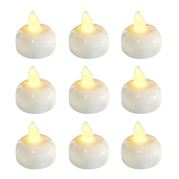 Candles Pack of 4 Flickering Flameless Waterproof Candles Lamp Floating On Water Led Plastic Battery Operated Tea Lights For Pool Spa 221010
