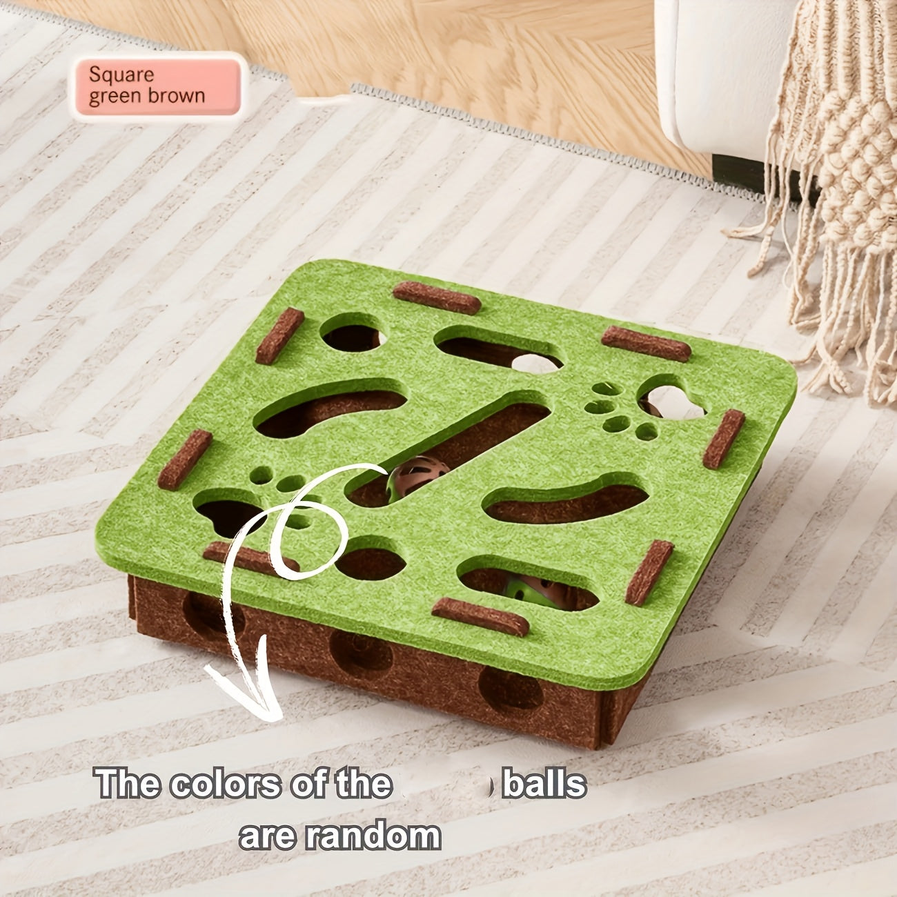 TEMU Box - Interactive Scratching & Digging Construction Site With , Durable Puzzle Toy For Indoor Cats, Mental Stimulation & Physical Activity, 2