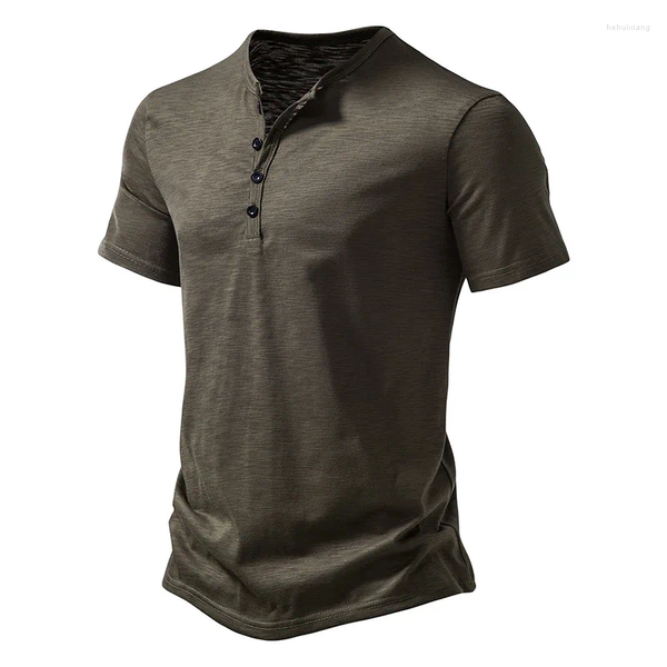 Men&#039;s T Shirts Summer 2024 Bamboo Cotton Collar Polo Shirt Solid Color Casual Loose Short Sleeve T-shirt Men 26