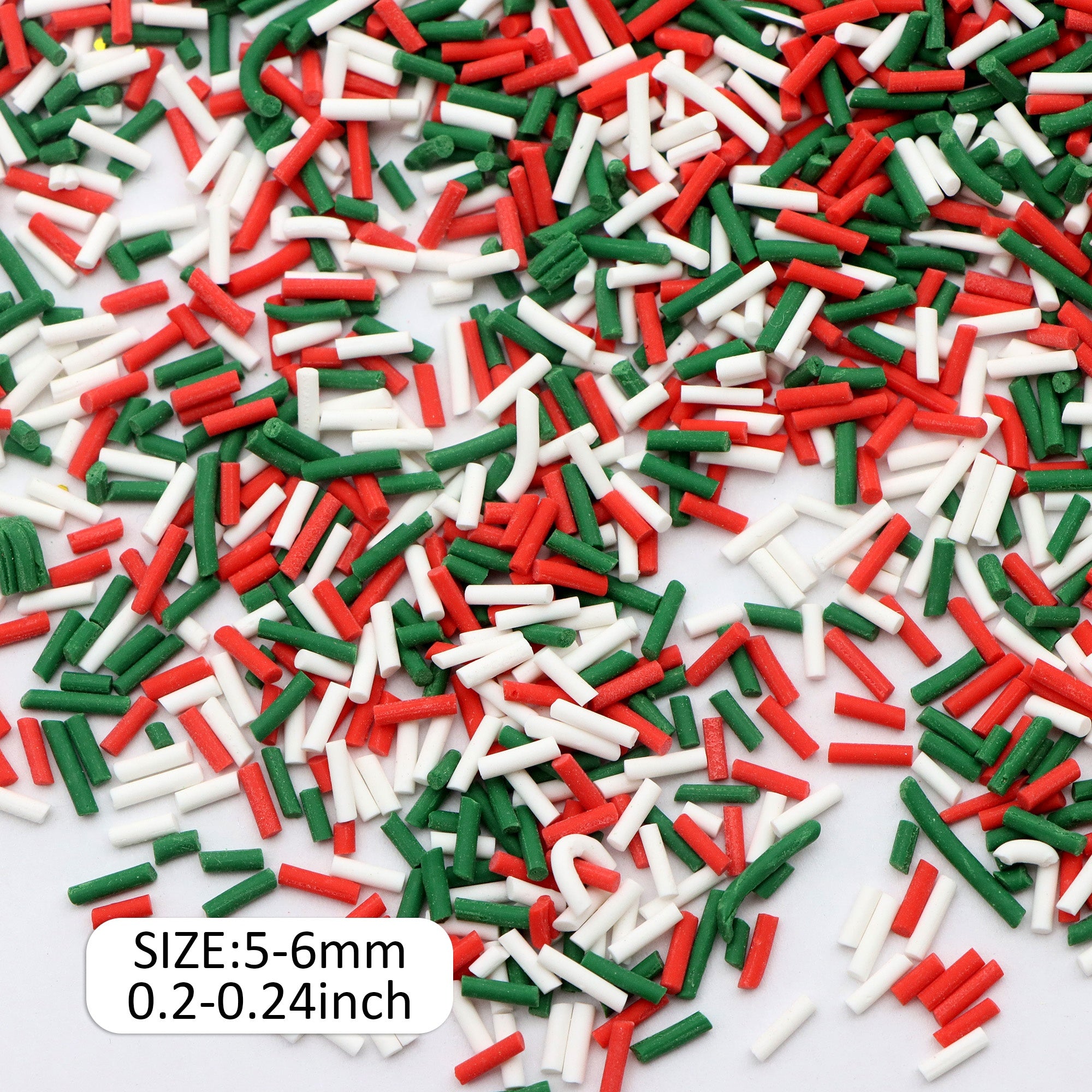 TEMU 10g Sprinkle Polymer Clay Slices - Assorted Red, Green, White Christmas Color Sprinkles For Diy Crafts, Scrapbooking, Slime, Lip Gloss, Resin
