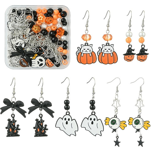 Kits de fabrication de boucles d'oreilles pendantes en alliage émail et acrylique