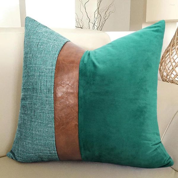 Pillow PU Leather Cover Sofa Decor Pillowcase Decorative Case Living Room Decoration Chair S Z250106