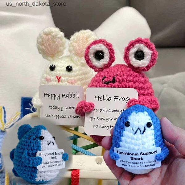 Objects Figurines Lovely Shark Creative Wool Doll Pendants Knitting Soft Gifts Decorative Home Ornaments Handicrafts J241202