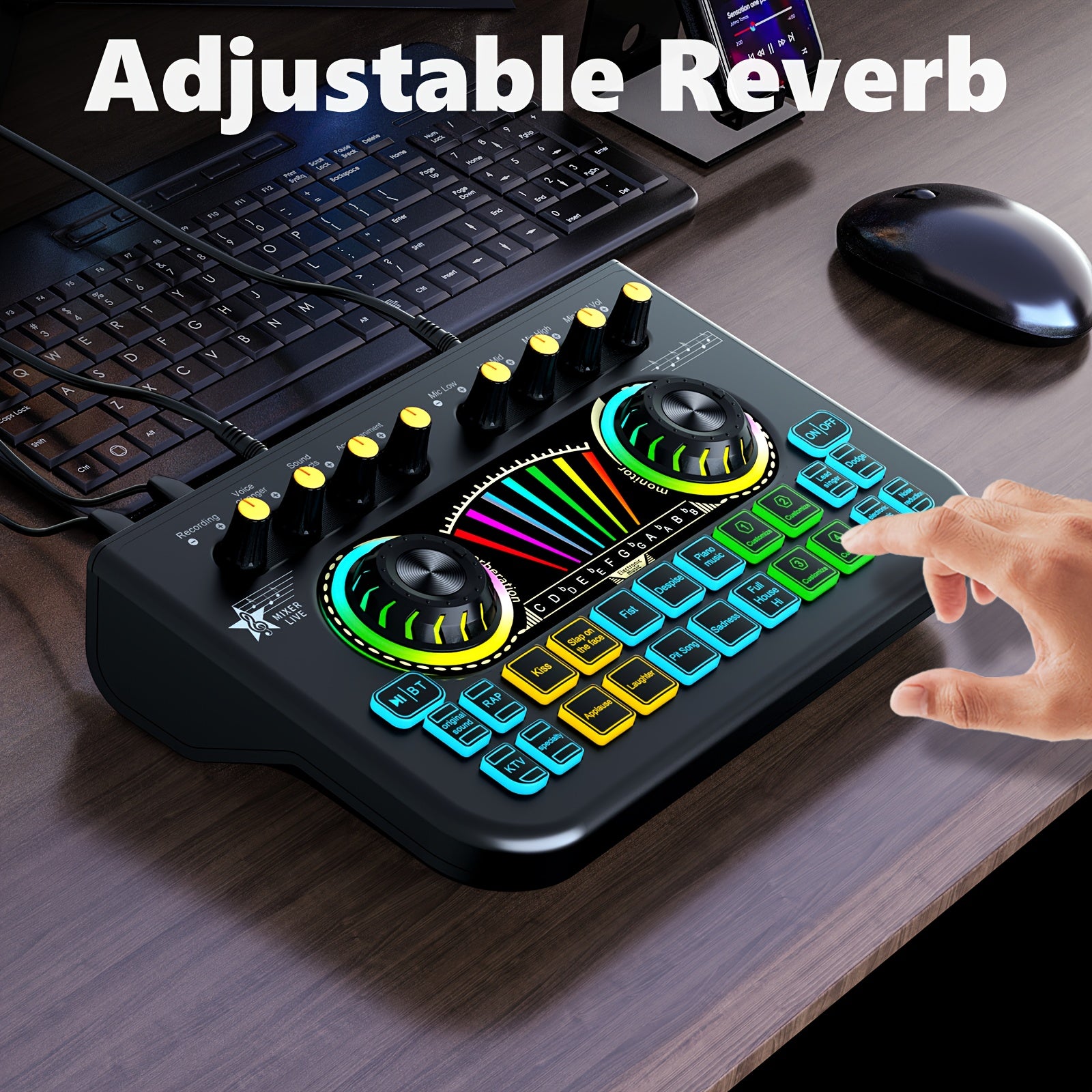 TEMU X3 Sound Card Professional Kol Singing Gaming Dj Controller Equipment Studio Professional Recording Electronic Music Mixer Power Karaoke Machine