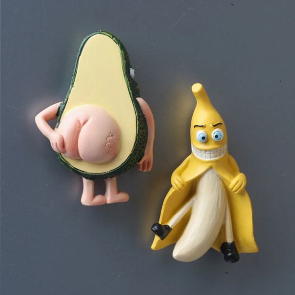 Product Cute Cartoon 3D Refrigerator Stickers Childrens Toys Creative Home Decoration Fruit Magnet Banana Avocado Message 240806