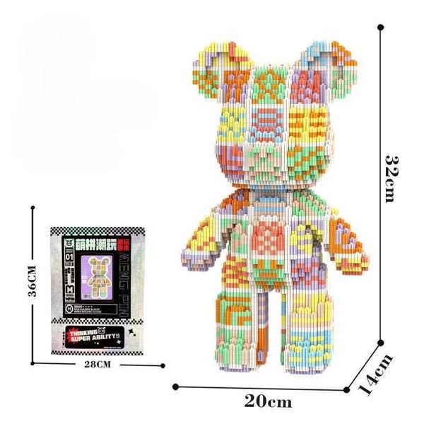 Blocks Blocks Bohemian Bear 3D threedimensional tiny particle building blocks puzzle toys boy and girl brain birthday Christmas gifts displa