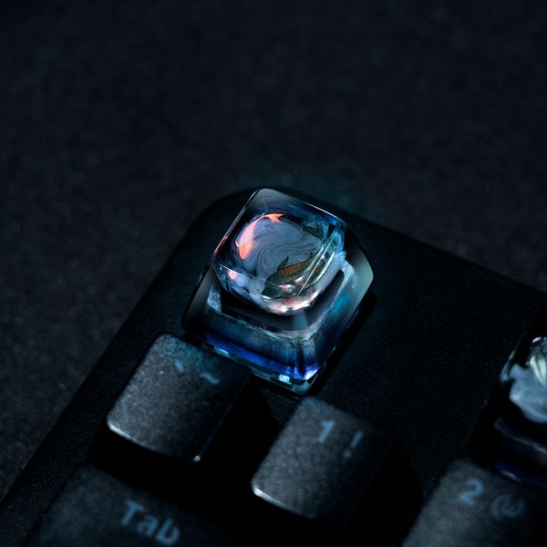 Ice Rose-Polar Bear-Steampunk-Gear-Pond Fish Artisan Resin Keycaps Mechanical Backlit Keyboard Custom Keycap For Anne Pro2 GK64