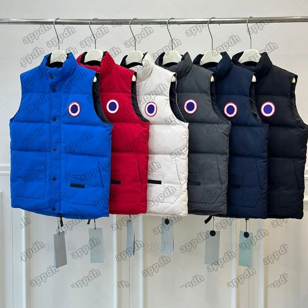 Mens Vests Canada Mens Vest Designer Gilet Down Canada Jacket Woman Gillet Feather Filled Material Coat Canadianwhite Blue Couple Red Puffer Clothes