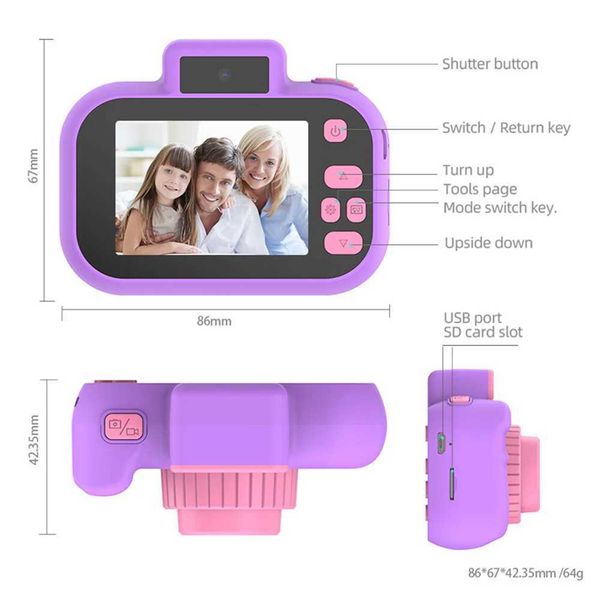 Toy Cameras Children Camera 4000W Pixels 1080P HD Screen Dual Cameras Kids Electric Toys for Baby Camara Foto Infantil Childrens Gifts LF819