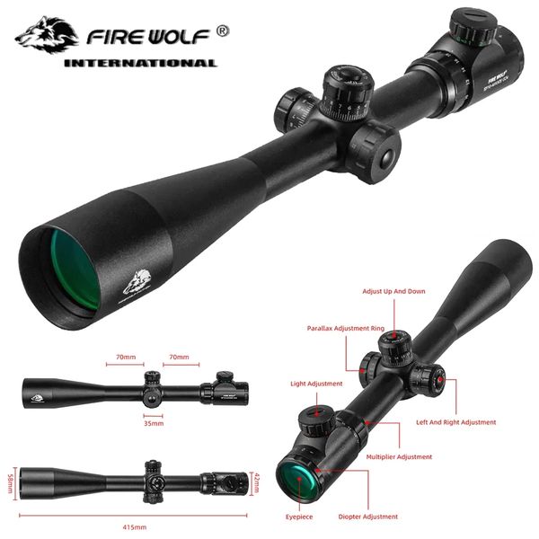 Fire Wolf 10-40x50 Hunting Rifle scope optical Long Range Rifle High Power Sniper Optical sight Spotting scope for rifle hunting