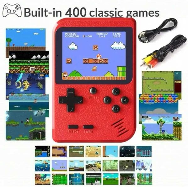 A Red Retro Classic Games Childrens Handheld Small Game Console With 400 Game Charging Can Be Connected To The TVXJ250211