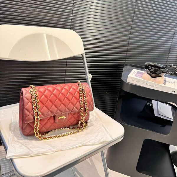 Ladies Classic Medium Flap red Shoulder Bags gold Metal Hardware Matelasse Chain Crossbody Shoulder Handbags Multi Pochette Outdoor Purse 26