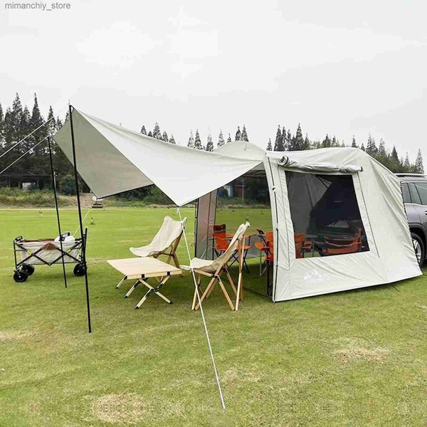 Tents and Shelters Car Rear Tent Extension Waterproof Trair Tent Camping Shelter Canopy Car Trunk Tent for Outdoor Tour Barbecue Picnic Q231