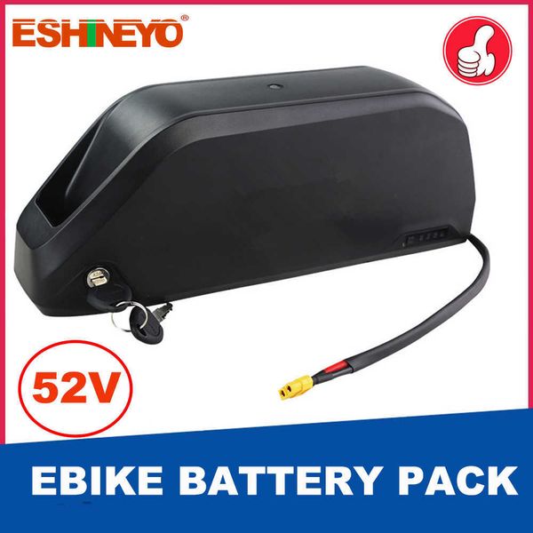 Down tube 52V Electric Bike Battery Pack 15AH 20AH 18650 Lithium Batteries For E-bike 750W 1000W 1500W Motor Power