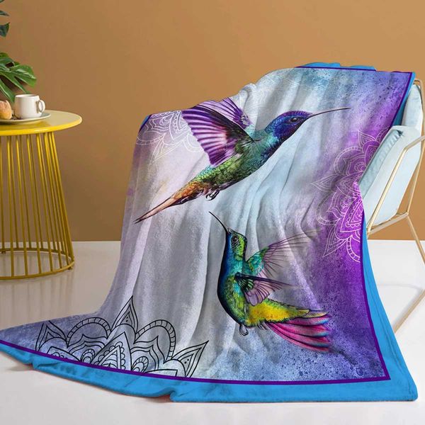 Bird Throw Blanket Hummingbird Gifts for Women and Girls Cozy Blanket for Couch Sofa Bed Living Room Y240730
