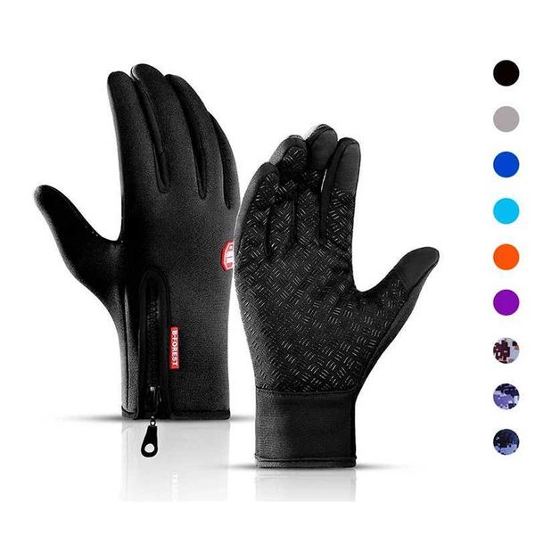 Outdoor Cycling Waterproof Fishing Man Gloves Sport Touchscreen Women Ski Windproof Non-Slip Fashion Black Gloves LadyXJ241107