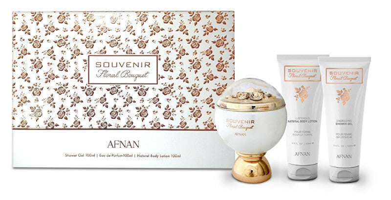 Afnan Souvenir Floral Bouquet - EDP 100 ml + shower gel 100 ml + body cream 100 ml