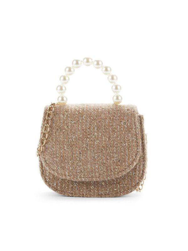 Girl's Astrid Tweed Chain Crossbody Bag - Nutmeg