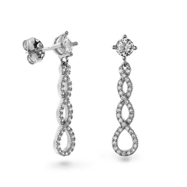 Again jewelry Boucles d'oreilles pendantes scintillantes en argent et oxyde de zirconium AJNS0004