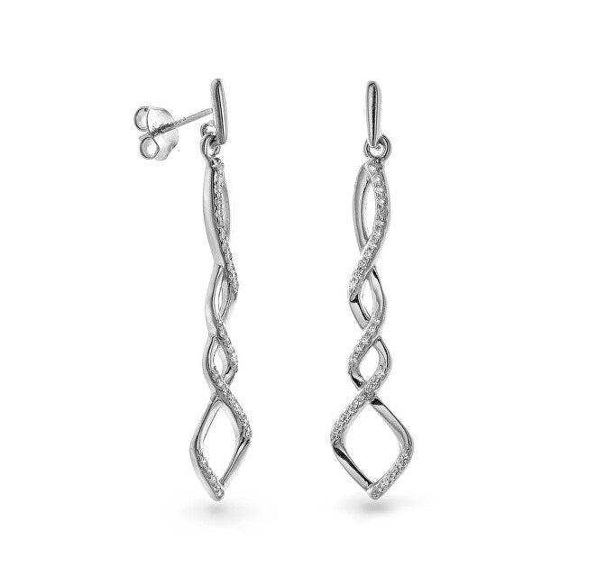 Again jewelry Boucles d'oreilles pendantes en argent avec zircone cubique AJNS0010