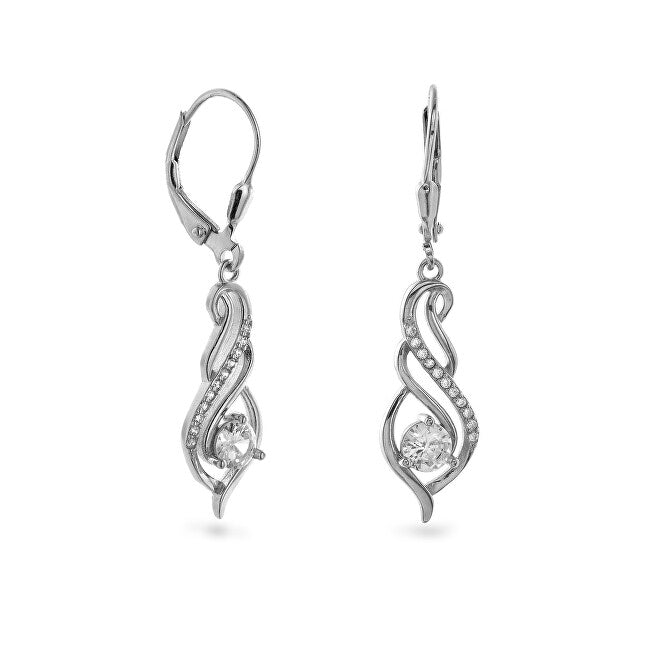 Again jewelry Boucles d'oreilles pendantes élégantes en argent avec zircone cubique AJNS0045