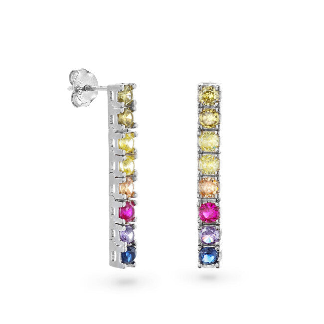 Again jewelry Boucles d'oreilles pendantes ludiques avec zircones cubiques colorées AJNS0041