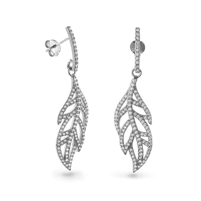 Again jewelry Boucles d'oreilles pendantes en argent avec zircone cubique AJNS0055