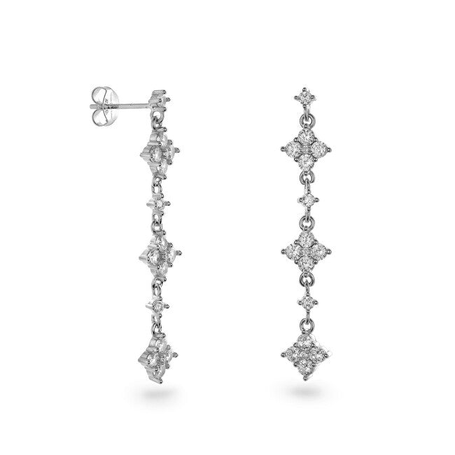 Again jewelry Magnifiques boucles d'oreilles pendantes en argent avec zircone transparente AJNS0019