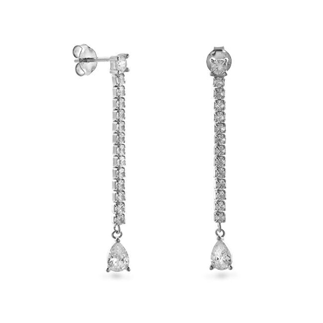 Again jewelry Boucles d'oreilles pendantes en argent avec zircone cubique AJNS0024