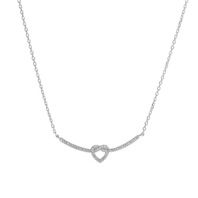 Again jewelry Silverhalsband med glitterhjärta AJNA0006