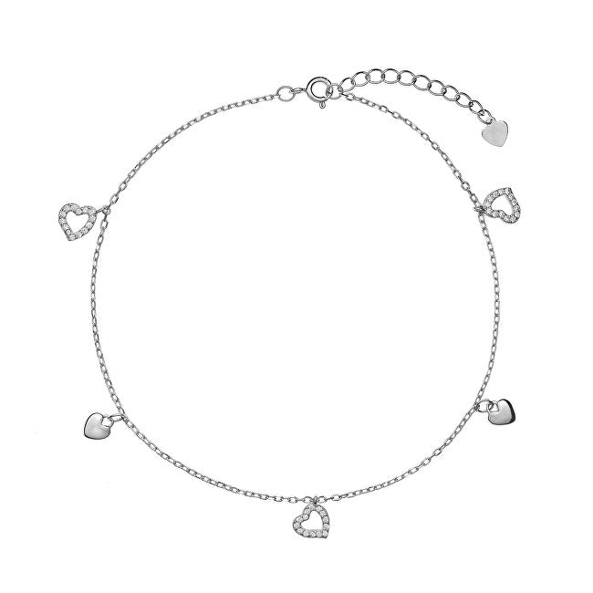 Again jewelry Silver leg bracelet with hearts AJNH0007