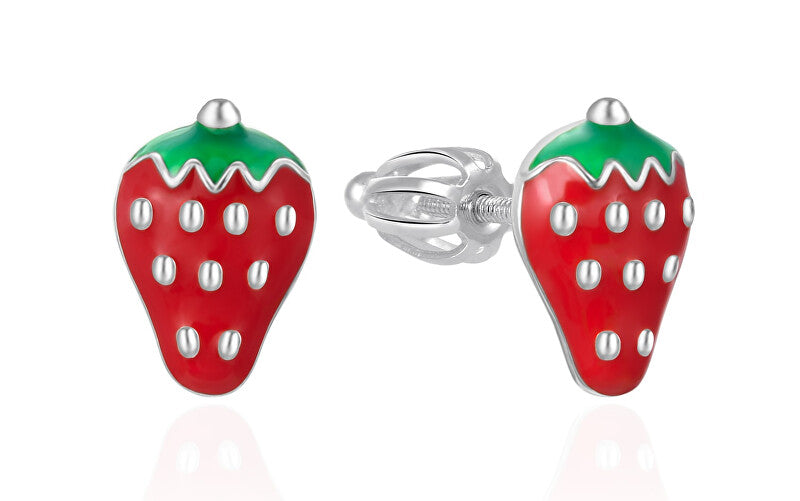 Agato Silberohrringe für Mädchen Erdbeere AGT-E111S