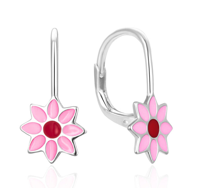 Agato Boucles d'oreilles pendantes en argent avec fleurs AGT-E055L