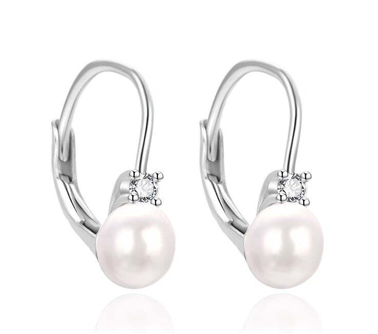 Agato AGT-E115LW-P - Pendientes infantiles de plata con perla auténtica