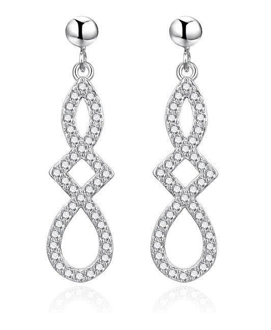 Agato Boucles d'oreilles pendantes en argent avec zircone transparente AGT-E036PW