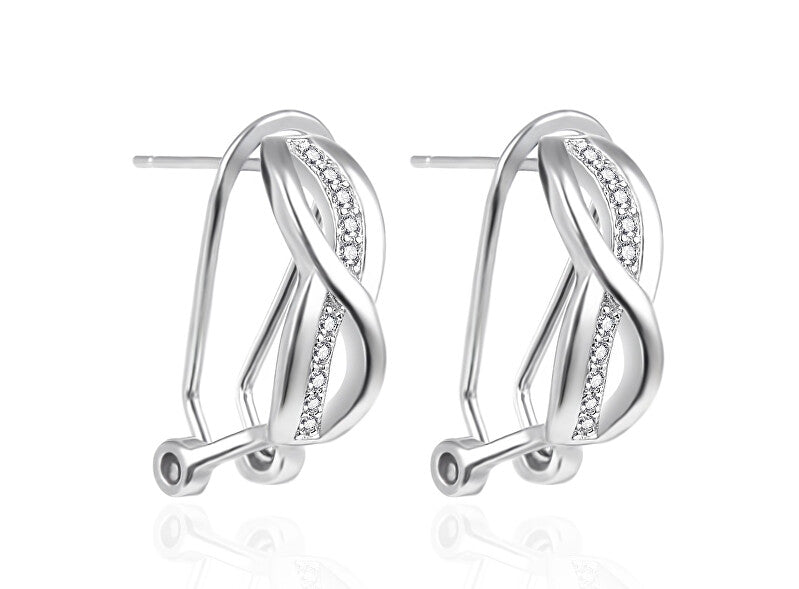 Agato Boucles d'oreilles pendantes en argent avec zircone AGT-E025KKW