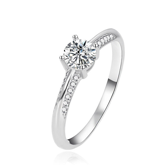 Agato AGT-R14W Zirconia Silver Engagement Ring - Size: 54mm