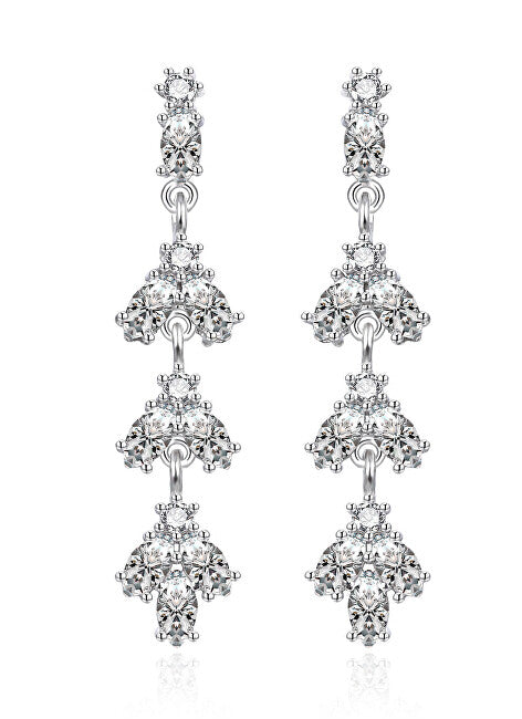 Agato Boucles d'oreilles pendantes scintillantes en zircone transparente AGT-E113PW
