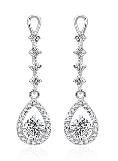 Agato Boucles d'oreilles pendantes en argent et zircone AGT-E114PW