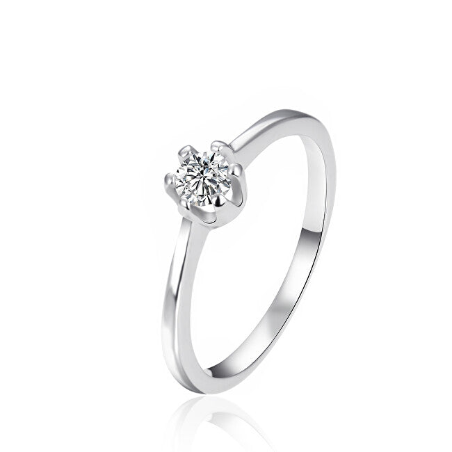 Agato AGT-R02W Zircon Silver Engagement Ring - Size: 56mm