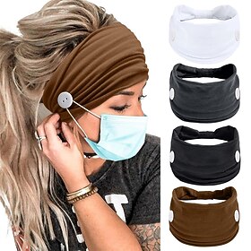 4 pièces larges bandeaux pour femmes noir élégant bandeau boho épais bandeaux grand sport africain yoga turban bandeau cheveux accessoires
